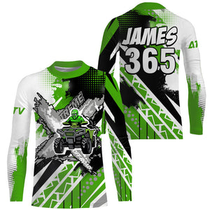 ATV Racing Jersey ATV Motocross Shirt Green Upf30+ ATV Quad Bike Shirt Men Women Kid MX24