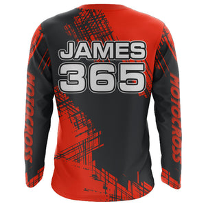 Red Motocross Racing Jersey Men Kid UPF30+ Dirt Bike Off-Road Shirt MX Racing Jersey XM192