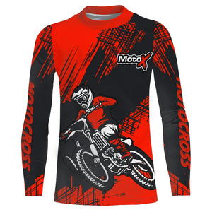 Red Motocross Racing Jersey Men Kid UPF30+ Dirt Bike Off-Road Shirt MX Racing Jersey XM192