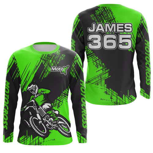Green Motocross Racing Jersey Men Kid Upf30+ Dirt Bike Off-Road Shirt MX Jersey XM192