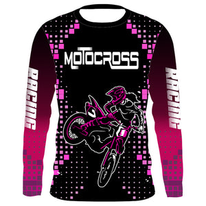 Women Motocross Jersey Pink UPF30+ Youth Dirt Bike Racing Girl Off-Road Shirt Motorcycle Jersey XM196