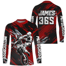 Load image into Gallery viewer, Red Motocross Racing Jersey Youth UPF30+ Dirt Bike Shirt Off-Road MX Racing Jersey XM149