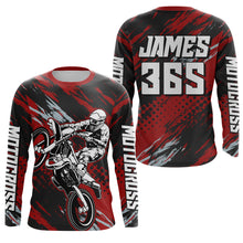 Load image into Gallery viewer, Red Motocross Racing Jersey Youth UPF30+ Dirt Bike Shirt Off-Road MX Racing Jersey XM149