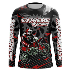 Red Motocross Racing Jersey Upf30+ Dirt Bike Shirt Kids Women Men Off-road Jersey XM199