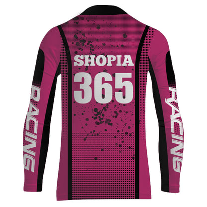 Motocross Racing Jersey Girl Women UPF30+ Pink Off-Road Youth Dirt Bike Riding Shirt XM168