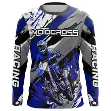 Load image into Gallery viewer, Motocross Racing Jersey Blue Upf30+ Dirt Bike Shirt Youth Men Kid Motorcycle Racing Jersey XM234