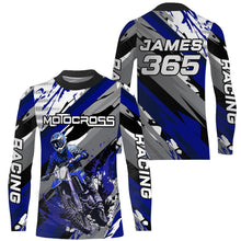 Load image into Gallery viewer, Motocross Racing Jersey Blue Upf30+ Dirt Bike Shirt Youth Men Kid Motorcycle Racing Jersey XM234