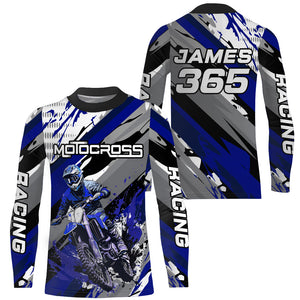 Motocross Racing Jersey Blue Upf30+ Dirt Bike Shirt Youth Men Kid Motorcycle Racing Jersey XM234