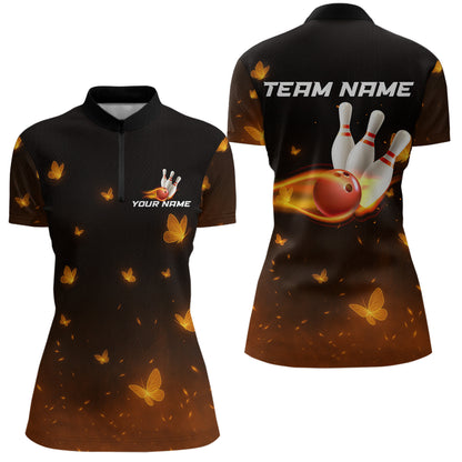 Lightning Butterflies Bowling Shirts for Women Men Team Bowling Polo & Quarter Zip MBL147