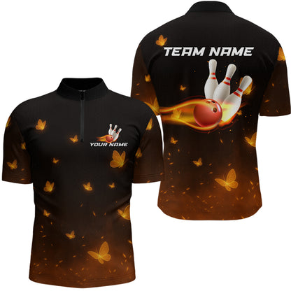 Lightning Butterflies Bowling Shirts for Women Men Team Bowling Polo & Quarter Zip MBL147