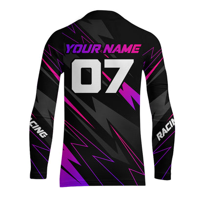 Custom Motocross Jersey Purple Youth Men UPF30+ Dirt Bike Shirt Off-Road Extreme Racing Motorcycle Shirt XM29
