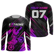 Load image into Gallery viewer, Custom Motocross Jersey Purple Youth Men UPF30+ Dirt Bike Shirt Off-Road Extreme Racing Motorcycle Shirt XM29