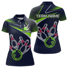 Load image into Gallery viewer, Custom Green&amp;Blue Bowling Shirts for Men Women Team Bowling Polo &amp; 1/4 Zip Shirt MBL41