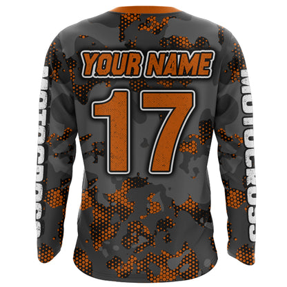 Motocross Jersey Orange Upf30+ Dirt Bike MX Racing Kid Men Women Motorcycle Shirt XM112