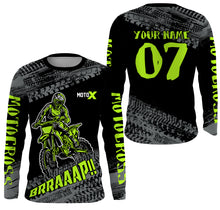 Load image into Gallery viewer, Motocross Jersey Kid Men Dirt Bike Racing Shirt Upf30+ Off-road Motorcycle Jersey Lime Green XM202