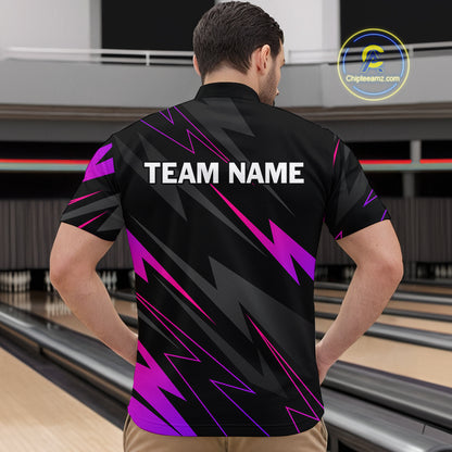 Purple Bowling Shirts for Women Men Custom Team Bowling Jerseys Personalized MBL175