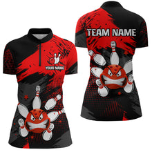 Load image into Gallery viewer, Red Bowling Shirt Custom Bowling Jersey Men Women Team Bowling Polo 1/4 Zip Shirt MBL56