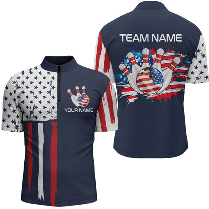 Custom American Bowling Shirt Bowling Jersey for Men Women Team Polo&1/4 Zip MBL59