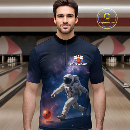 Custom Astronaut Bowling Shirts for Men Women Team Bowling Polo & Quarter Zip Shirts MBL151
