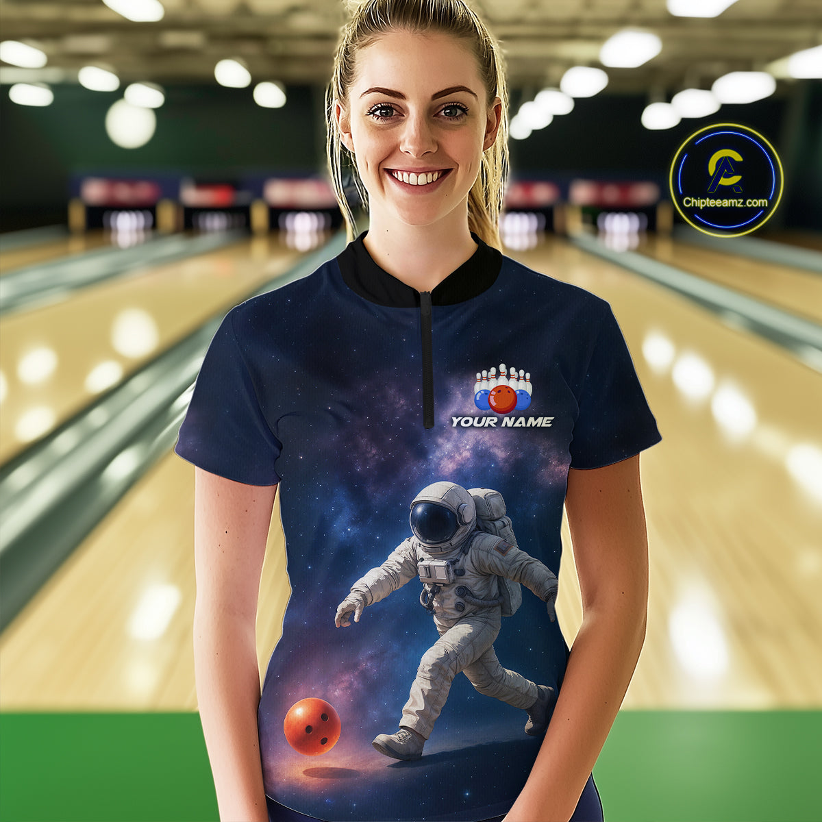 Custom Astronaut Bowling Shirts for Men Women Team Bowling Polo & Quarter Zip Shirts MBL151