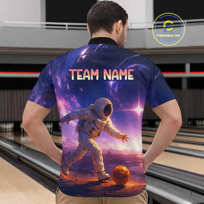 Custom Astronaut Bowling Shirts for Men Women Team Bowling Polo & Quarter Zip Shirts MBL154