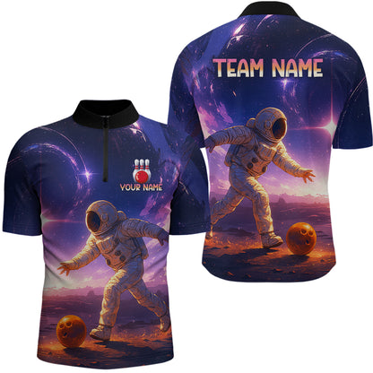 Custom Astronaut Bowling Shirts for Men Women Team Bowling Polo & Quarter Zip Shirts MBL154