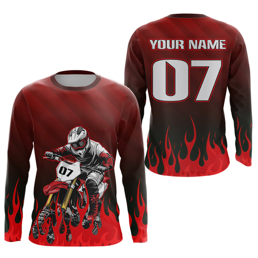 Flaming Motocross Jersey Custom Dirt Bike Jersey for Men Kid Women Motorcycle Shirt XM372