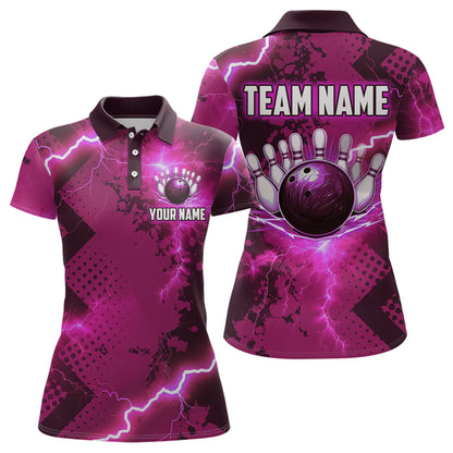 Thunder Lightning Bowling Shirt Pink Bowling Jersey Men Women Team Bowling Shirts MBL64