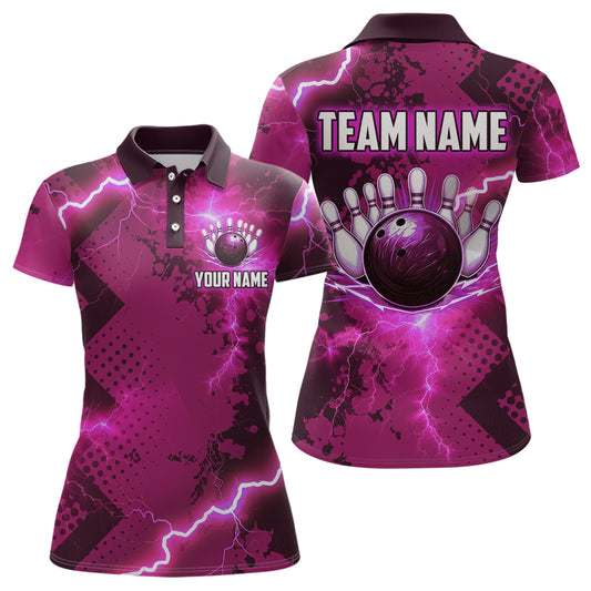 Thunder Lightning Bowling Shirt Pink Bowling Jersey Men Women Team Bowling Shirts MBL64