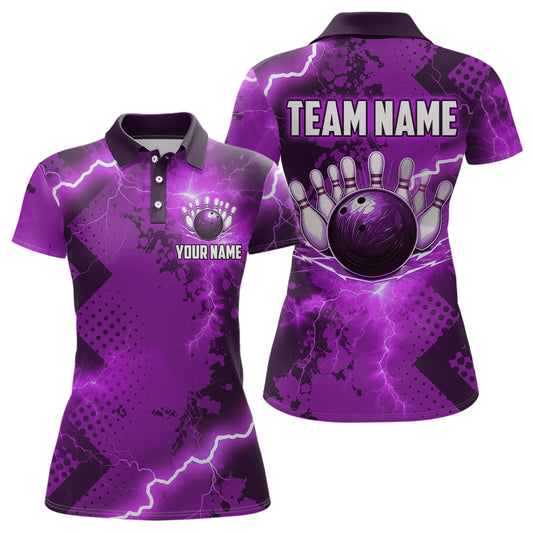 Thunder Lightning Bowling Shirt Purple Bowling Jersey Men Women Team Bowling Shirts MBL64