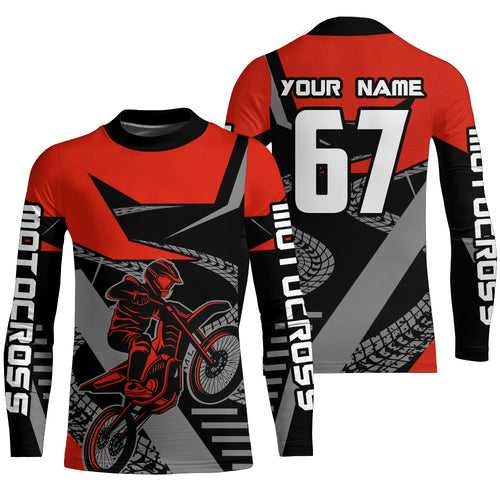 Red Motocross Racing Jersey Women Men Kid Motorcycle Dirt Bike Shirt XM292