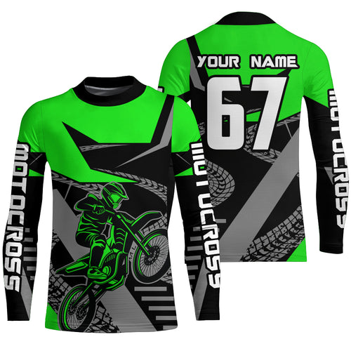 Green Motocross Racing Jersey Women Men Kid Motorcycle Dirt Bike Shirt XM292