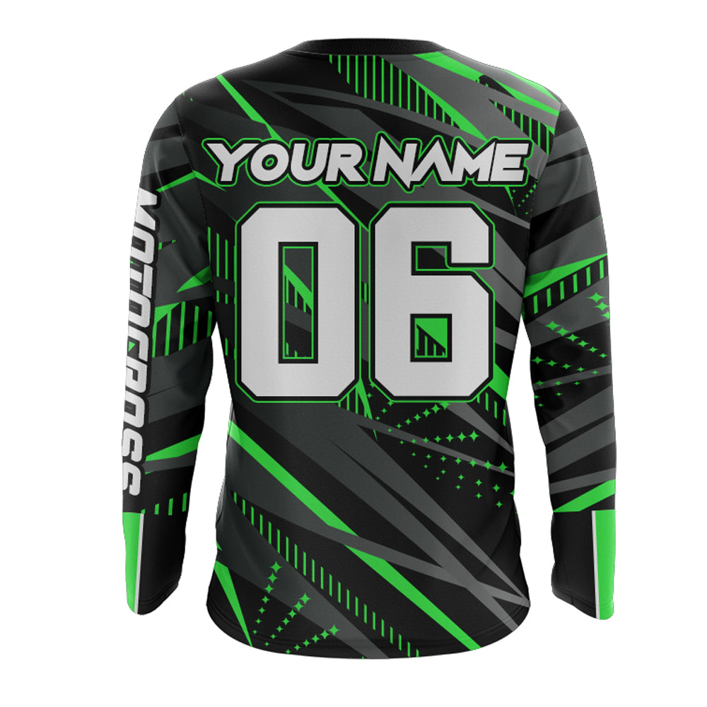 Green Motocross Racing Jersey Kid Women Men Upf30+ Youth Dirt Bike Off-Road Shirt XM54