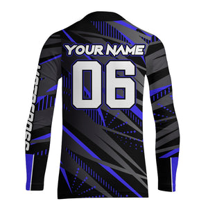 Blue Motocross Racing Jersey Kid Women Men Upf30+ Youth Dirt Bike Off-Road Shirt XM54