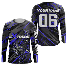 Load image into Gallery viewer, Blue Motocross Racing Jersey Kid Women Men Upf30+ Youth Dirt Bike Off-Road Shirt XM54