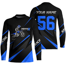 Load image into Gallery viewer, Motocross Racing Jersey Blue Men Kid Upf30+ Dirt Bike Shirt Off-Road Racing Jersey XM248-B