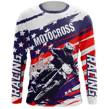 Load image into Gallery viewer, American Flag Motocross Jersey UPF30+ Patriotic Dirt Bike Racing Shirt Adult &amp; Youth Motorcycle Off-road XM61