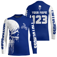 Load image into Gallery viewer, Custom Skull Motocross Jersey for Kid Men Women Blue Skull Dirt Bike Racing Shirt XM335