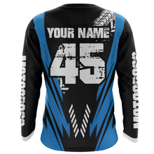 Load image into Gallery viewer, Motocross Racing Jersey Blue Youth Men Kid UPF30+ Dirt Bike Shirt Off-Road Motorcycle Shirt XM211