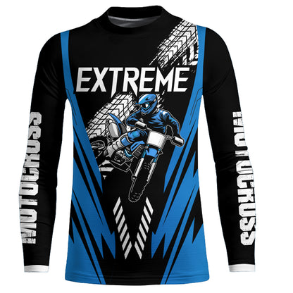 Motocross Racing Jersey Blue Youth Men Kid UPF30+ Dirt Bike Shirt Off-Road Motorcycle Shirt XM211
