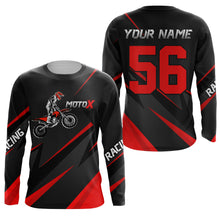 Load image into Gallery viewer, Custom Motocross Jersey Red Youth Men Kid UPF30+ Dirt Bike Shirt Motorcycle Shirt XM217