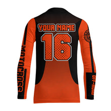 Load image into Gallery viewer, Custom Motocross Jersey Orange UPF30+ Dirt Bike Jersey MX Racing Adult&amp;Kid Off-Road Shirt XM09