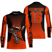 Load image into Gallery viewer, Custom Motocross Jersey Orange UPF30+ Dirt Bike Jersey MX Racing Adult&amp;Kid Off-Road Shirt XM09