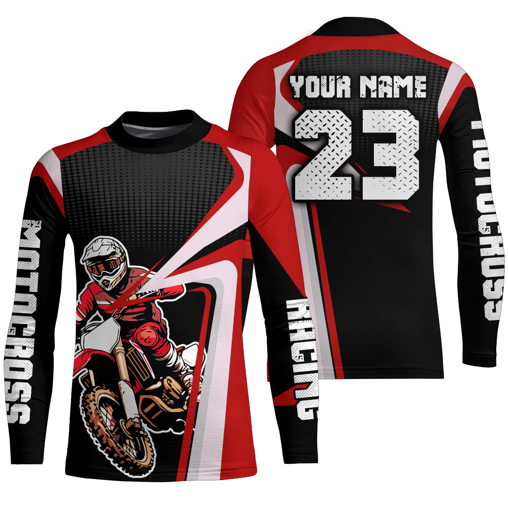 Custom Motocross Jersey Red Dirt Bike Shirt For Kid Women Men Off-road Shirt XM307