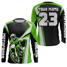 Load image into Gallery viewer, Custom Motocross Jersey Green Dirt Bike Shirt For Kid Women Men Off-road Shirt XM307