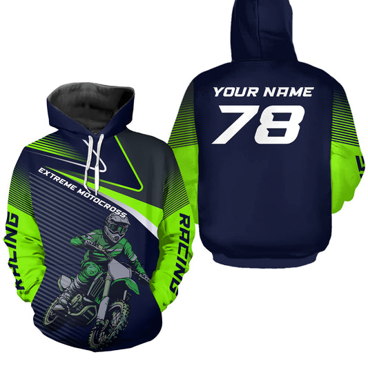 Green Motocross Hoodie Custom for Men Women Dirt Bike Racing Hoodie Riding Shirt MH160