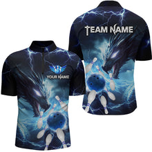 Load image into Gallery viewer, Custom Dragon Bowling Shirt Blue Thunder Bowling Jersey for Men Women Team MBL82