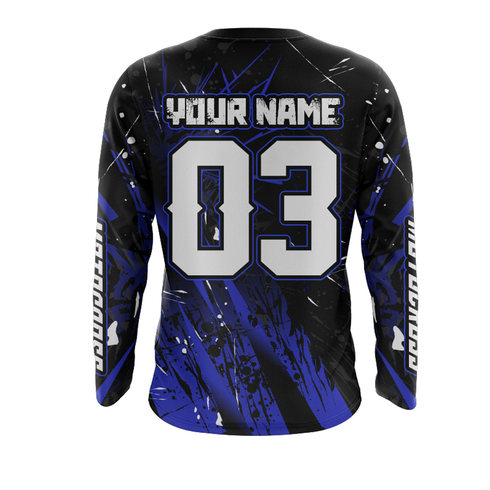Jersey Custom Motocross UPF30+ Blue Dirt Bike Racing Jersey Men Women Kid Motorcycle Shirt XM20