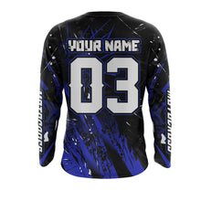 Load image into Gallery viewer, Jersey Custom Motocross UPF30+ Blue Dirt Bike Racing Jersey Men Women Kid Motorcycle Shirt XM20