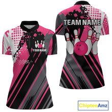 Load image into Gallery viewer, Custom Pink Bowling Shirts for Men Women Team Bowling Polo and Quarter Zip MBL104